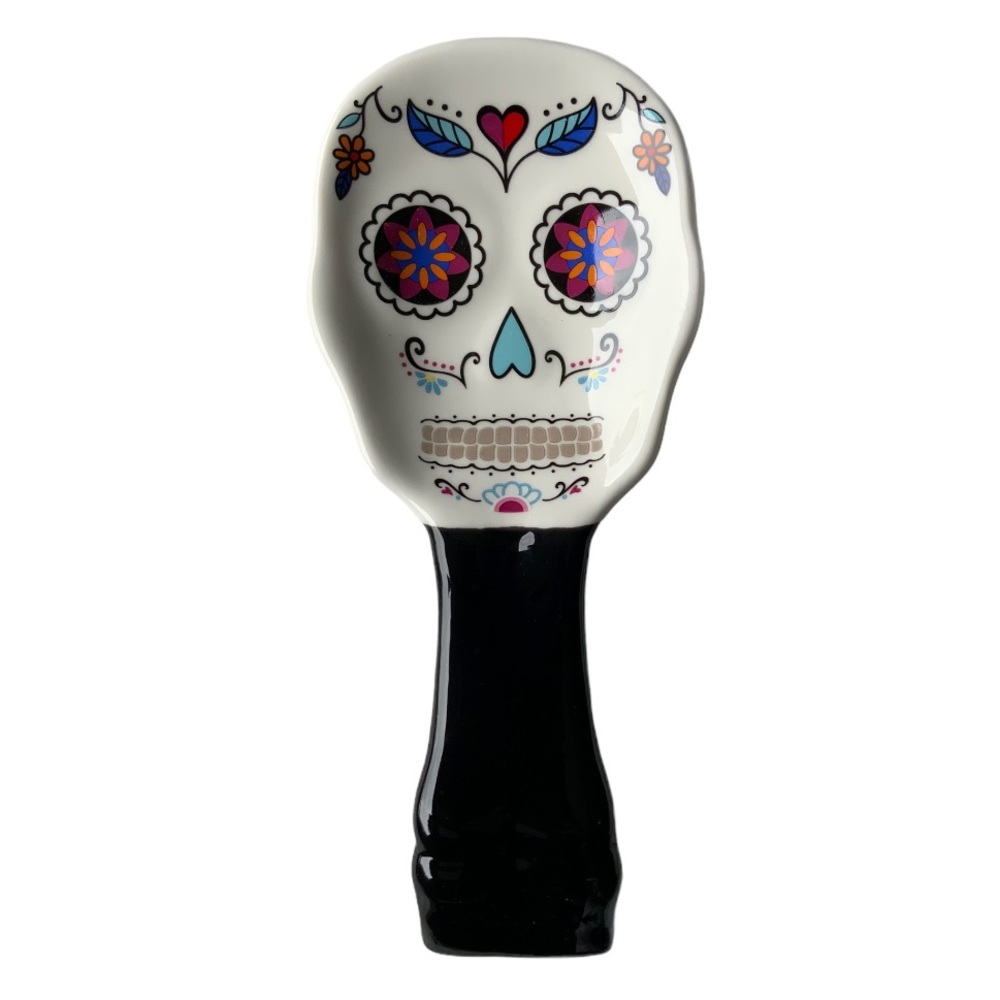 Sugar Skull Day of the Dead Spoon Rest Ceramic - Picture 5 of 6